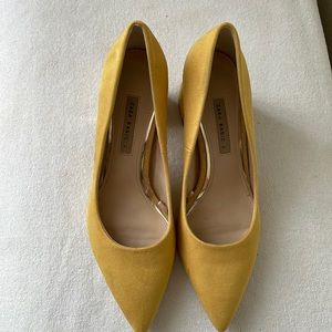 Yellow Suede Zara Heels.